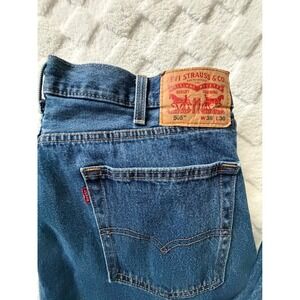 Levis 505 Regular Fit Straight Leg Jeans Mens 38x29 Medium Wash Blue Denim